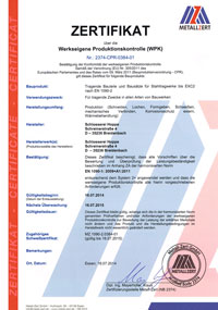 WPK-Zertifikat Schlosserei Hoppe